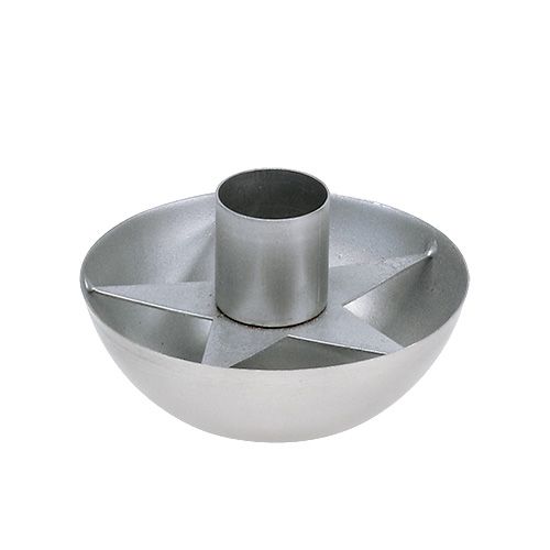 Floristik24 Žvakidė kūginei žvakei sidabrinė Ø8cm H5cm