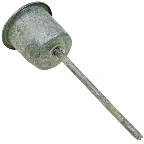 daiktų Įkraunamas žvakių laikiklis Shabby Chic pilkas Ø3cm A8,5cm 8 vnt.