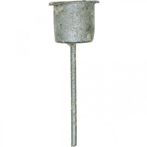 daiktų Įkraunamas žvakių laikiklis Shabby Chic pilkas Ø3cm A8,5cm 8 vnt.