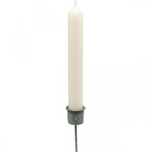 daiktų Įkraunamos žvakidės Shabby Chic pilkos spalvos Ø3cm A8,5cm 8vnt.