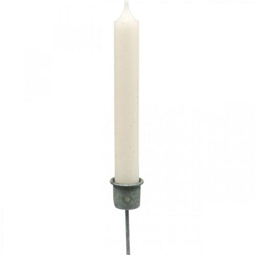 daiktų Įkraunamas žvakių laikiklis Shabby Chic pilkas Ø3cm A8,5cm 8 vnt.