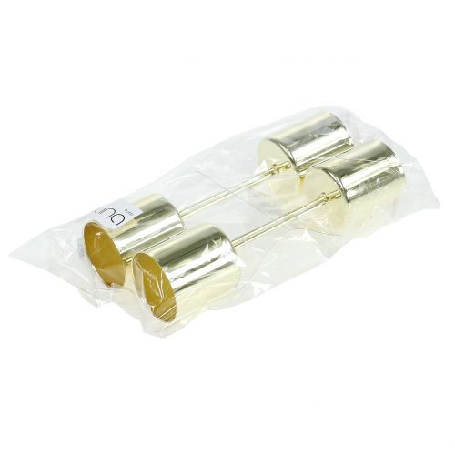 daiktų Žvakių laikiklis lazdinėms žvakėms auksinė Ø3,5cm H4cm 4 vnt