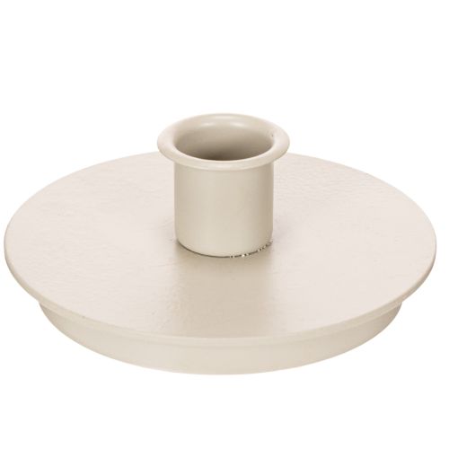 Apvalūs kreminės spalvos žvakidės kūginėms žvakėms, stalo dekoracija, 10 cm, 2 vnt.