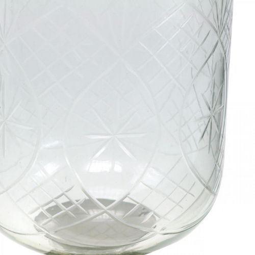 Floristik24 Žibinto stiklo žvakidė senovinės išvaizdos sidabrinė Ø11,5 cm H42,5 cm