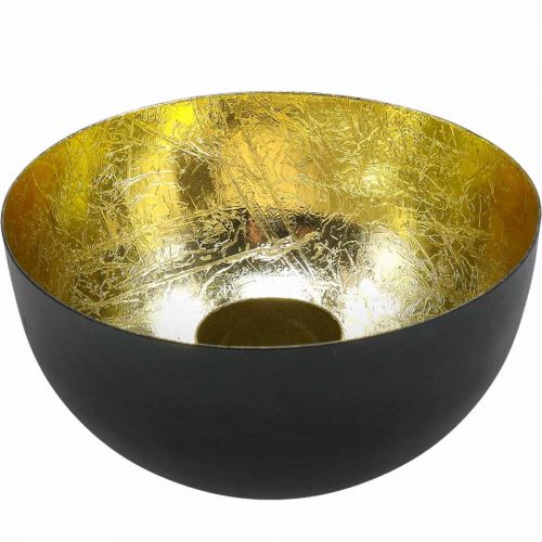 Floristik24 Žvakidė Black Gold Kalėdų puošmena Ø13cm H6,5cm