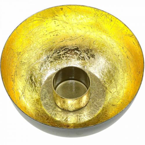 Floristik24 Žvakidė Black Gold Kalėdų puošmena Ø13cm H6,5cm