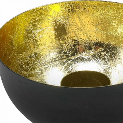 Floristik24 Žvakidė Black Gold Kalėdų puošmena Ø13cm H6,5cm