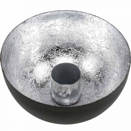 daiktų Žvakidė Black Silver Stick Žvakidė Ø10cm H5cm