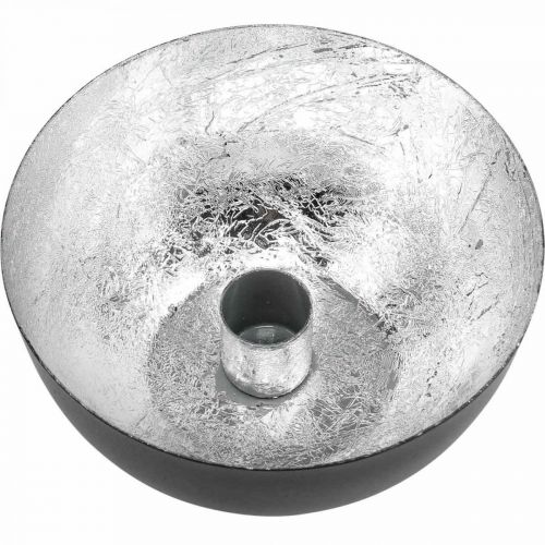 daiktų Žvakidė Juoda Sidabrinė Žvakidė Ø13cm H6,5cm
