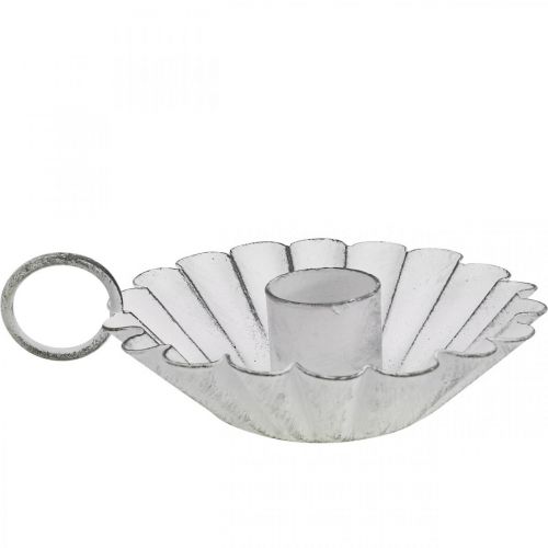 Floristik24 Žvakidė Shabby Chic White Metal Deco Ø9,5cm H3cm