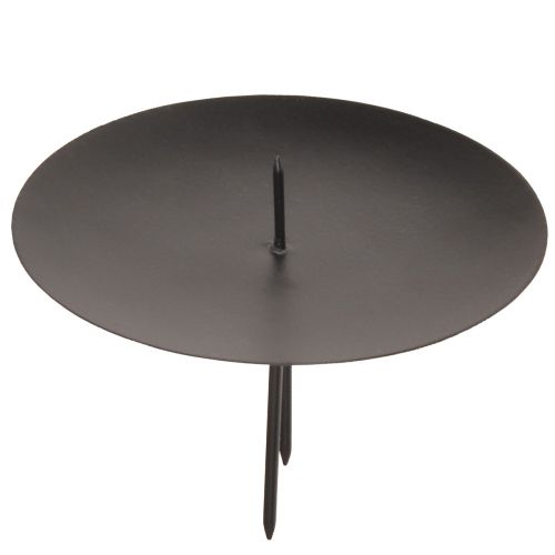 Floristik24 Žvakidė metalui užkišti Adventui juoda Ø8cm 4 vnt