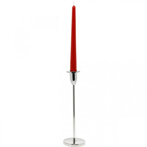 Floristik24 Žvakidė sidabro metalo dekoravimo žvakidė moderni H26cm
