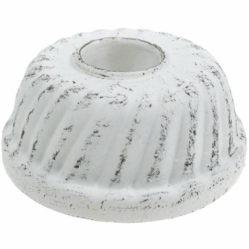 Floristik24 Žvakių laikiklis Gugelhupf kepimo forma Shabby Chic balta Ø7,2cm H3cm