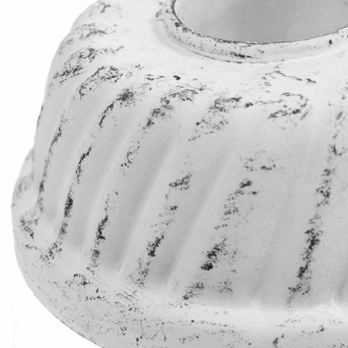 Floristik24 Žvakių laikiklis Gugelhupf kepimo forma Shabby Chic balta Ø7,2cm H3cm
