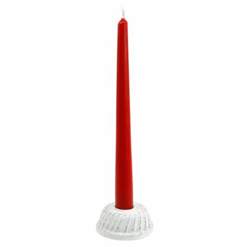 Floristik24 Žvakių laikiklis Gugelhupf kepimo forma Shabby Chic balta Ø7,2cm H3cm