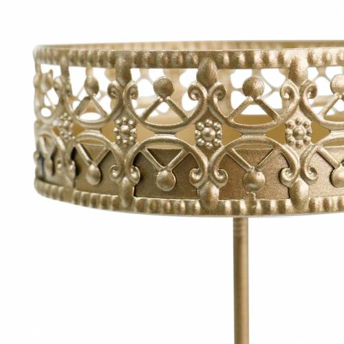 Floristik24 Gėlių žvakidės, skirtos užkimšti auksinės spalvos Ø7,4cm H12,5cm 4 vienetai senovinės išvaizdos