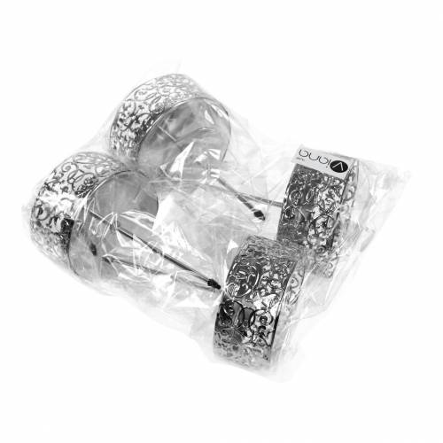 daiktų Gėlių žvakidės, skirtos prijungti sidabro spalvos Ø8,8 cm H13,7 cm 4 vienetai senovinės išvaizdos