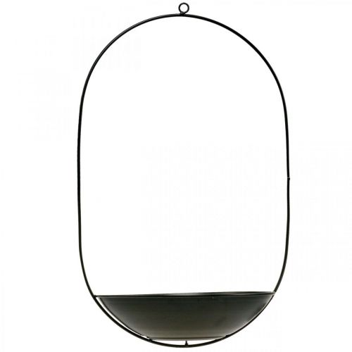 daiktų Dekoratyvinis dubuo pakabinti juodo metalo žiedą Scandi decoration 28 × 54cm