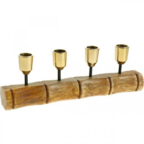 Žvakidė iš metalo, mango medienos, bambuko išvaizda L29,5cm Ø2,2cm
