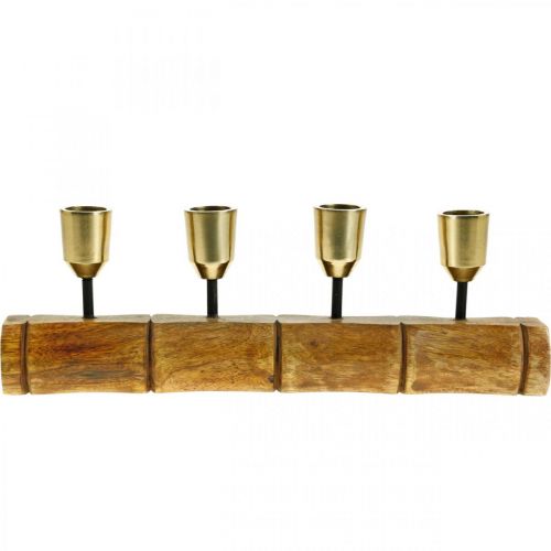 daiktų Žvakidė iš metalo, mango medienos, bambuko išvaizda L29,5cm Ø2,2cm