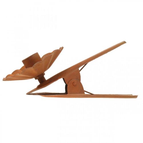 Floristik24 Žvakių laikiklis užsegimui, Adventas, žvakių apdaila iš metalo patina Ø8,5cm L16cm