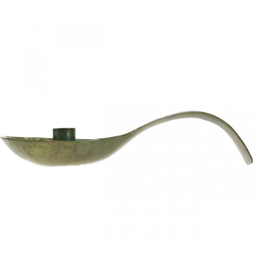 Floristik24 Žvakidės metalinis senovinės išvaizdos šaukštas su patina 25x11x5cm