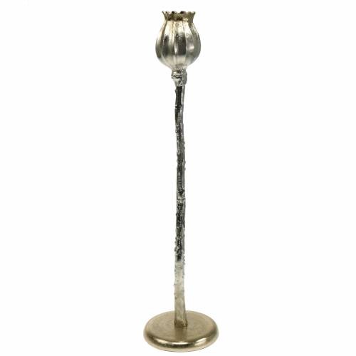 Floristik24 Žvakidė aguonų žiedų šampanas H49cm