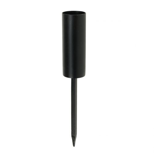Floristik24 Žvakidėžė juoda lazdinėms žvakėms 15cm 4vnt