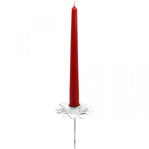 Floristik24 Žvakidė gėlių metalinė žvakidė klijuoti White Shabby Ø9cm