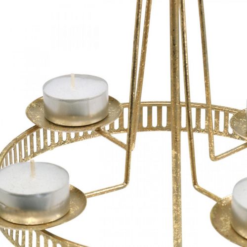 daiktų Žvakidė stulpas Žvakė Star Gold Ø23cm H49,5cm