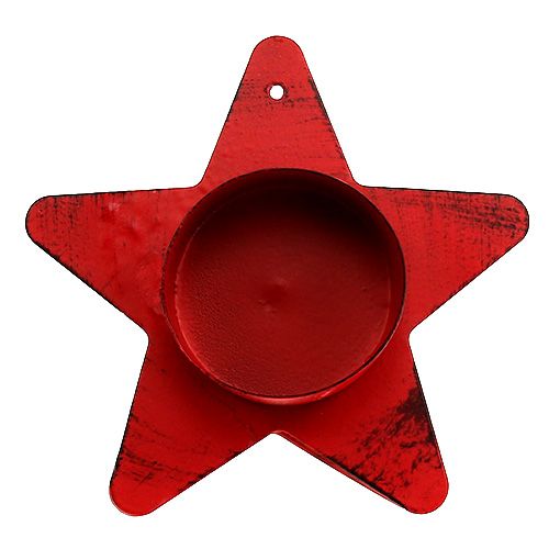 daiktų Žvaigždės formos žvakidė arbanei 10x7cm raudona