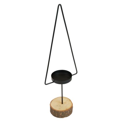 Floristik24 Žvakidė Kalėdinė, arbatinės žvakidės metalinė juoda 37cm