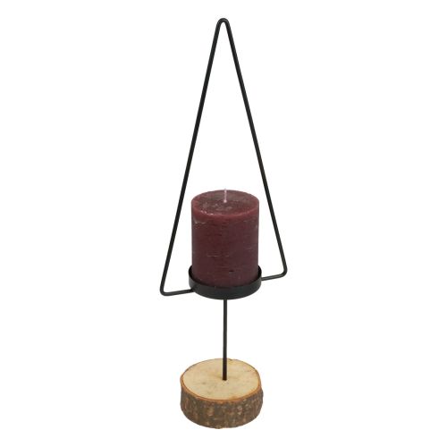 Floristik24 Žvakidė Kalėdinė, arbatinės žvakidės metalinė juoda 37cm