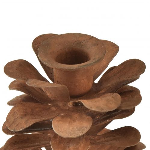 daiktų Žvakių laikiklis Kalėdiniai kūgiai metaliniai rūdys Ø6,5cm H8cm