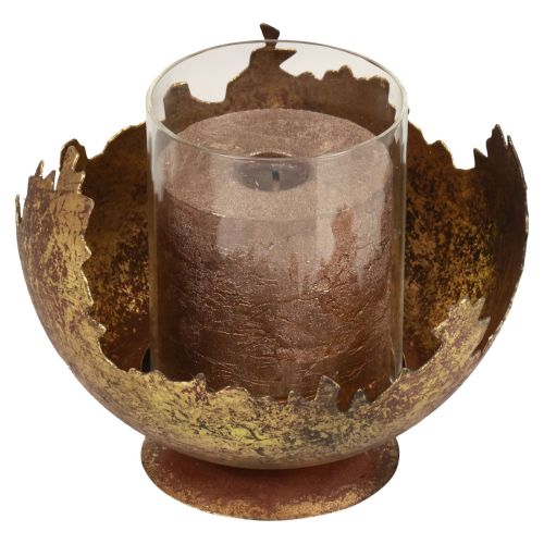 Floristik24 Stalo puošmena Kalėdinis žibintas metalinis senovinis 12cm Ø15cm