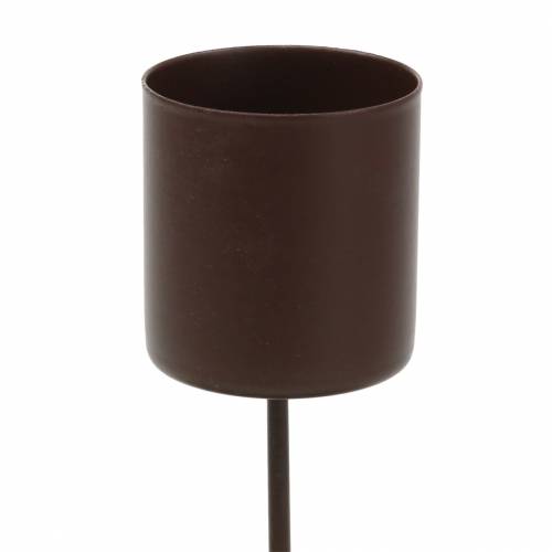 Floristik24 Žvakidė lazdinėms žvakėms ruda Ø3,7cm H14cm 4vnt