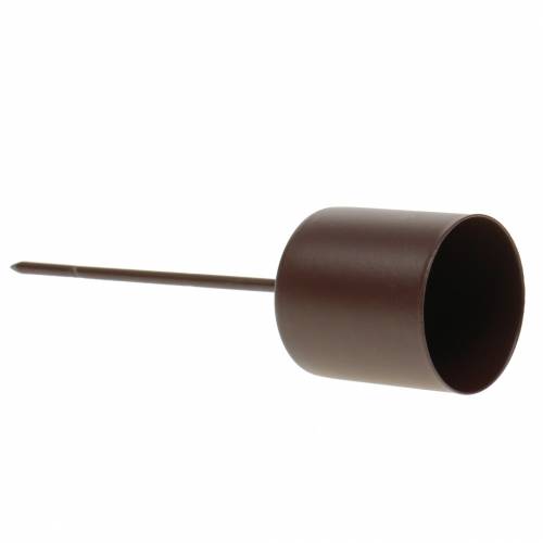 Floristik24 Žvakidė lazdinėms žvakėms ruda Ø3,7cm H14cm 4vnt