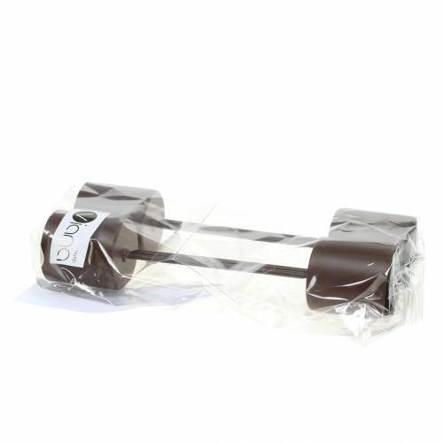Floristik24 Žvakidė lazdinėms žvakėms ruda Ø3,7cm H14cm 4vnt