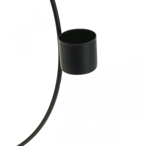 Dekoratyvinis žiedas su stovu juodo metalo žvakidė Ø23cm