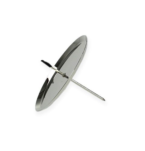 Floristik24 Žvakidė sidabrinė Ø8cm 4 vnt