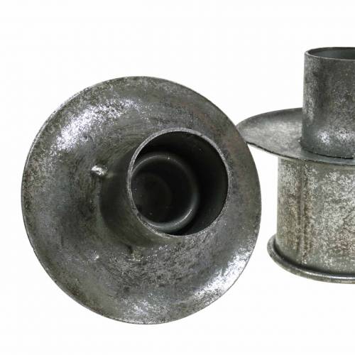 daiktų Žvakių laikiklio rinkinys sidabrinis antikvarinis Ø9,5-10,5cm H7-14cm 4vnt.