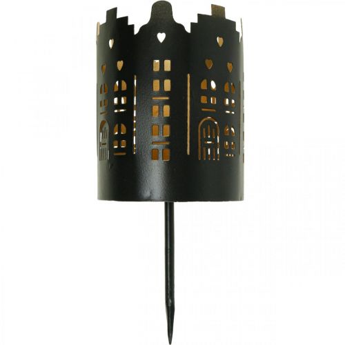 Floristik24 Žvakės City Black Tealight laikiklis klijuoti Ø8cm