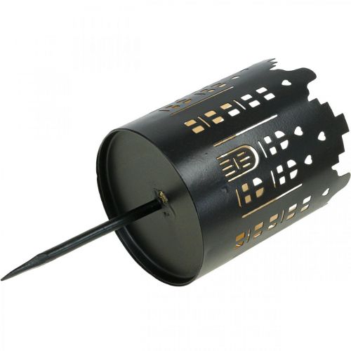 Floristik24 Arbatinės žvakutės laikiklis prie kištuko city black Ø6.5cm 4vnt