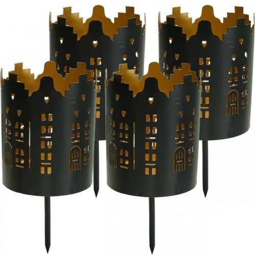 Arbatinės žvakutės laikiklis prie kištuko city black Ø6.5cm 4vnt