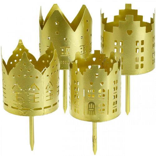 Žvakių laikiklis city gold arbatinės žvakidės laikiklis metalinis Ø6.5cm 4vnt