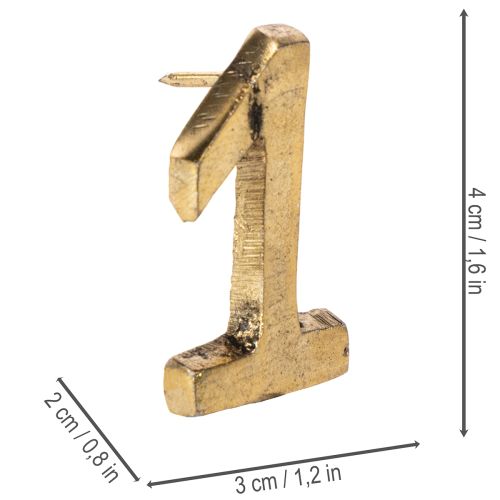Advento žvakių smeigtukai, skaičiai nuo 1 iki 4, 4 vnt. rinkinys, 4 cm, 4 vnt. | Floristik24.lt