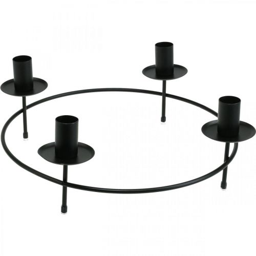 daiktų Žvakės žiedas, žvakės pagaliukai, žvakidė, juoda, Ø33,5 cm, A11 cm, 2 vnt.