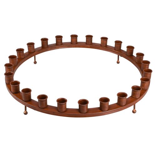 Floristik24 Žvakės žiedas 24 lazdelių žvakėms Žvakidė rudo metalo 43cm