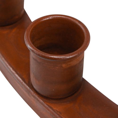 Floristik24 Žvakės žiedas 24 lazdelių žvakėms Žvakidė rudo metalo 43cm
