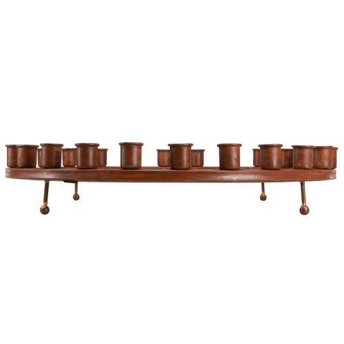 Floristik24 Žvakės žiedas 24 lazdelių žvakėms Žvakidė rudo metalo 43cm